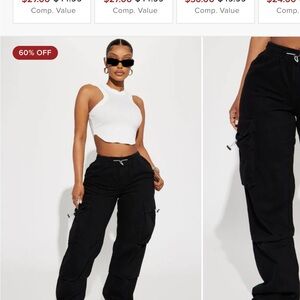 Fashion Nova Black Utility Joggers